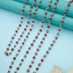 DivyaShakti 92.5 Chain | 92.5 Purity Silver Rudraksh Chains
